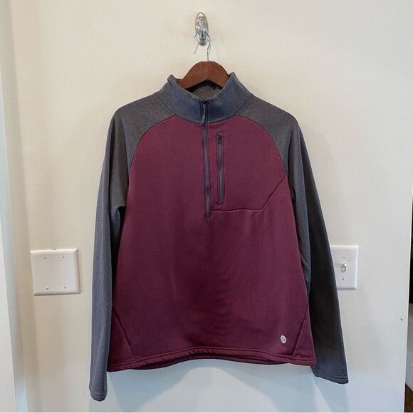 L.L. Bean Men's Mountain Fleece Half zip pullover size large maroon - Picture 1 of 10